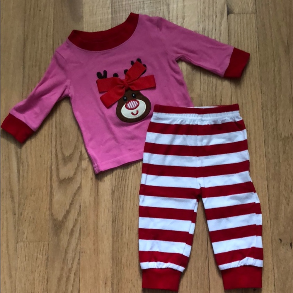 Classic Whimsey Rudolph appliqué PJs